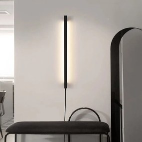 Toolight Toolight, LED nástenné svietidlo 80cm, 12W, 3000K, LHJ063-W, čierna matná, OSW-60032