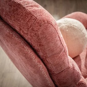 Otočné kreslo s podnožkou, ružové DEFIT