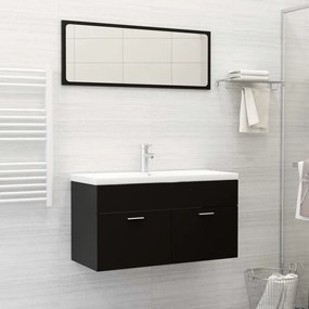 Súprava kúpeľňového nábytku čierna drevotrieska 3071334