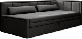 Tmavosivá ženilková rozkladacia/s úložným priestorom pohovka 214 cm Fulgeo – ELTAP