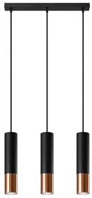Sollux SL.0948 - Luster na lanku LOOPEZ 3xGU10/10W/230V čierna/meď