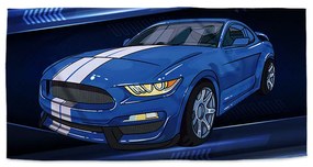 Sablio Uterák Mustang Modré pozadie s pruhmi - 30x50 cm