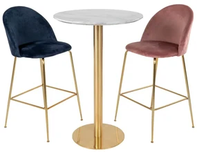Okrúhly barový stôl s doskou v dekore mramoru ø 70 cm Bolzano – House Nordic