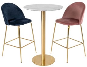 Okrúhly barový stôl s doskou v dekore mramoru ø 70 cm Bolzano – House Nordic