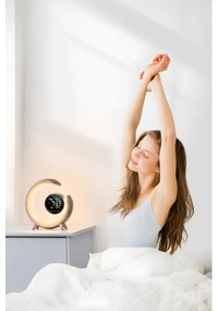 Immax 08985L-LED RGBW stmievateľná stolná lampa s budíkom LED/20W/5V USB striebo