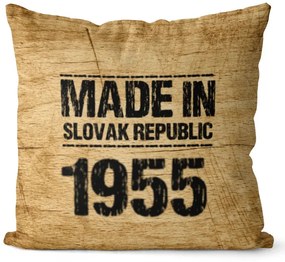 Vankúš Made In + rok (Veľkosť: 40 x 40 cm, rok: 1955)