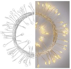 LED vianočná nano reťaz – ježko, 2,4 m, 3x AA, vnútorná, teplá biela, časovač