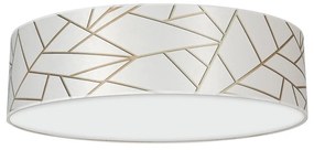 Stropné svietidlo Ziggy Round, 1x biele/zlaté textilné tienidlo, (biele plexisklo), (fi 50 cm)