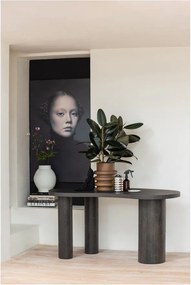 Tmavohnedý konzolový stolík v dekore borovice 70x150 cm Maan – WOOOD