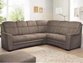 Rohová sedacia súprava Bruno, šedo-hnedá látka, pravý roh%