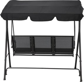 Garden Line ZÁHRADNÁ HOJDAČKA S TEXTILENE 170 x 110 x 153 cm ČIERNA