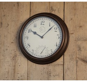 Vonkajšie nástenné hodiny s teplomerom Esschert Design Time