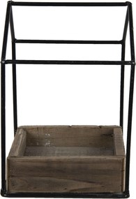 Kovová polička na kvety v tvare domčeka - 15*15*23 cm