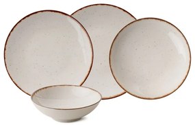 Jedálenská sada 24 ks béžová/hnedá/porcelán