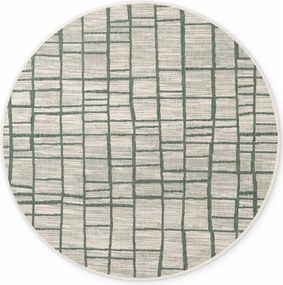 Zelený/krémovobiely okrúhly vnútorný a vonkajší koberec ø 160 cm Haringey Crouch – Ted Baker