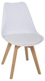 Jedálenský set stôl Catini BERSON + 4x stolička biela / prírodná