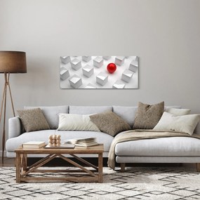 Obraz abstrakcie - kocky s guľou (120x50 cm)