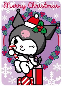 Vianočná flísová deka Kuromi - 100 x 140 cm