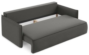 Tmavosivá zamatová rozkladacia/s úložným priestorom pohovka 225 cm Hula – Makamii