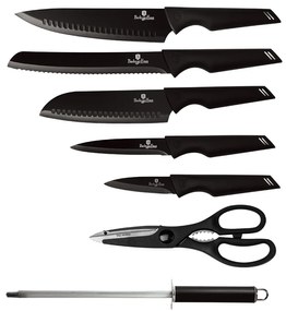 8-dielna sada kuchynských nerezových nožov s akrylovým stojanom BLACK 20477