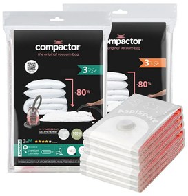 Compactor Set vákuových úložných vriec Aspispace 6 ks, 3x M + 3x L