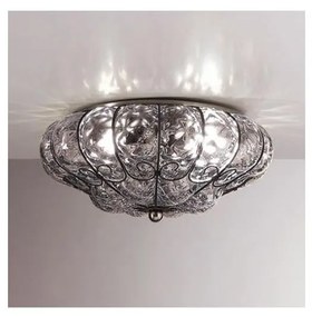 SIRU - Stropné svietidlo SOLE 3xE14/40W/230V pr. 31 cm číra/chróm benátske sklo