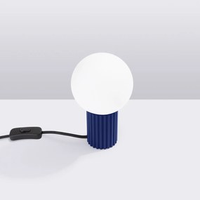 Stolná lampa Halo, 1x biele sklenené tienidlo, bl