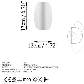 Biele LED nástenné svietidlo Heybe – Opviq lights