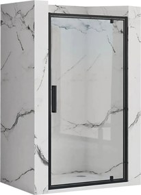 Rea Rapid Swing, 1-krídlové sprchové dvere 70 x 195 cm, 6mm číre sklo, čierny profil, REA-K6407