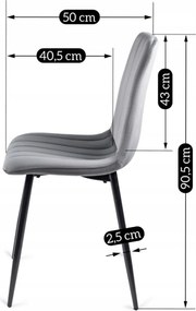 Čalouněná jídelní židle IBIS šedá