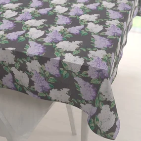 Biante Bavlnený obdĺžnikový obrus Sandra SA-384 Kvety orgovánu na sivom 80x120 cm