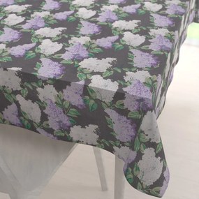 Biante Veľký bavlnený obdĺžnikový obrus Sandra SA-384 Kvety orgovánu na sivom 180x240 cm