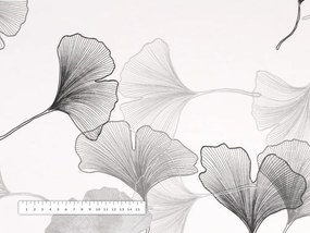 Biante Bavlnené prestieranie na stôl Sandra SA-512 Sivo-biele ginkgo listy na bielom 35x45 cm