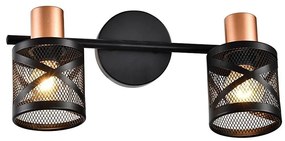 Prezent 75468 - Nástenné bodové svietidlo ANTARES 2xE14/40W/230V čierna/medená