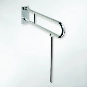 Bemeta Design HELP: Madlo, 813 mm, v tvare U, sklopné, s opornou nohou, bez krytky, nerez, mat - 301102082N