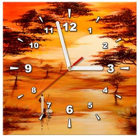 Gario Obraz s hodinami Nádherná Afrika Rozmery: 60 x 40 cm