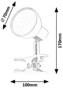 Rabalux 1479 - LED Lampa s klipom NOAH LED/5W/230V