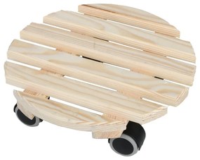 Drevený pojazdný podstavec pod kvetináč ø 29 cm (výška 8 cm) Indoor – Esschert Design