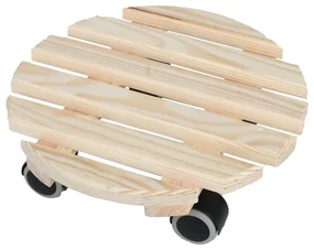 Drevený pojazdný podstavec pod kvetináč ø 29 cm (výška 8 cm) Indoor – Esschert Design