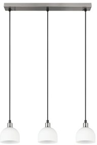 Závesné svietidlo so skleneným tienidlom v bielo-striebornej farbe Molly – Trio