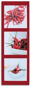 Obraz na plátně Červené chilli papričky - 40x120 cm