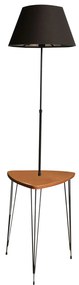 Stojací lampa TM2002 se stolkem černá/ořech