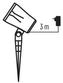 LED Vianočný vonkajší projektor LED/3,6W/230V IP44 biela