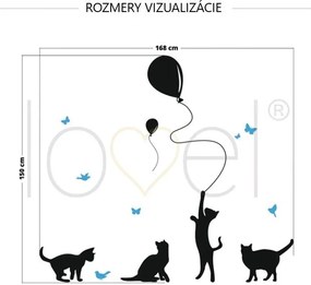 lovel.sk Nálepka na stenu Animals - mačičky s balónmi Z063
