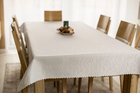 Dekorstudio Teflónovy obrus na stôl Waves - biely Rozmer obrusu (šírka x dĺžka): 140x260cm