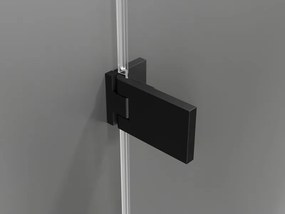 Mexen Lunar-F Duo, Skladací sprchový kút 100 x 100 cm, 8mm číre sklo, čierny profil, 836-100L-100P-70-00