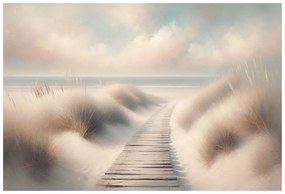 Samolepiaca tapeta piesková pláž s drevenou cestou