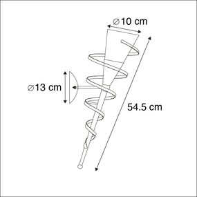 Rustikálna nástenná lampa hrdzavohnedá s krémovým sklom - Castle
