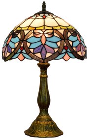 Tiffany stolná lampa Mediterranen 122 HuizhouOufuLighting v.48xš.30,sklo/kov,40W