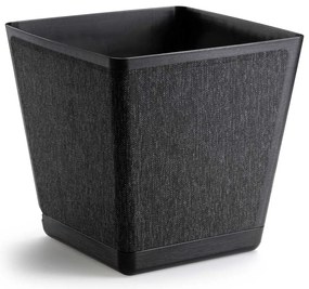PLASTOVÝ KVETINÁČ PILEA TX 24X24 CM ČIERNA